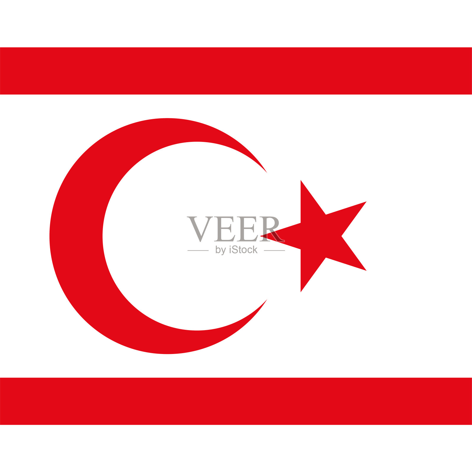 土耳其北塞浦路斯共和国广场国家国旗按钮图标系列插画图片素材