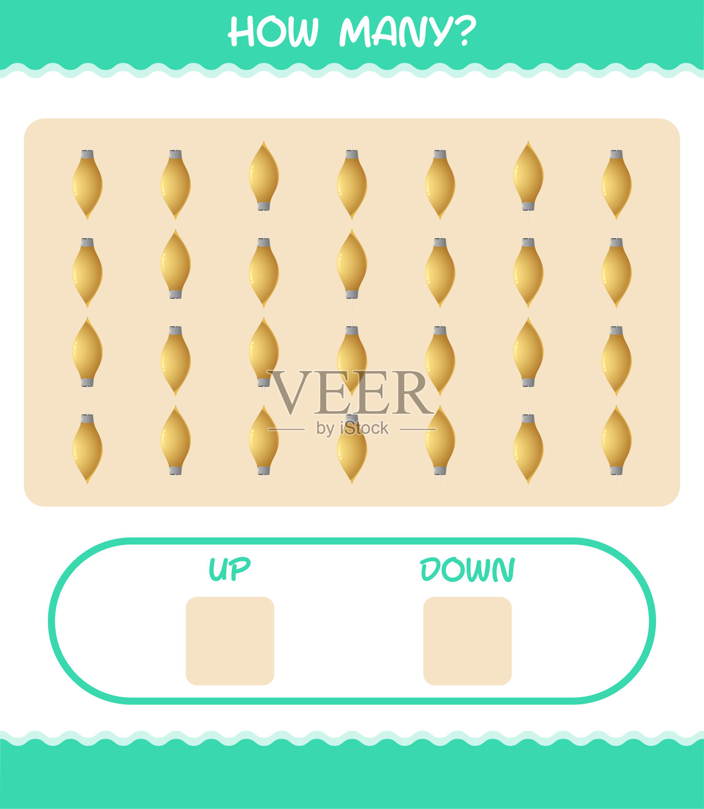 多少卡通圣诞装饰。计算游戏。学龄前儿童和幼儿的教育游戏插画图片素材