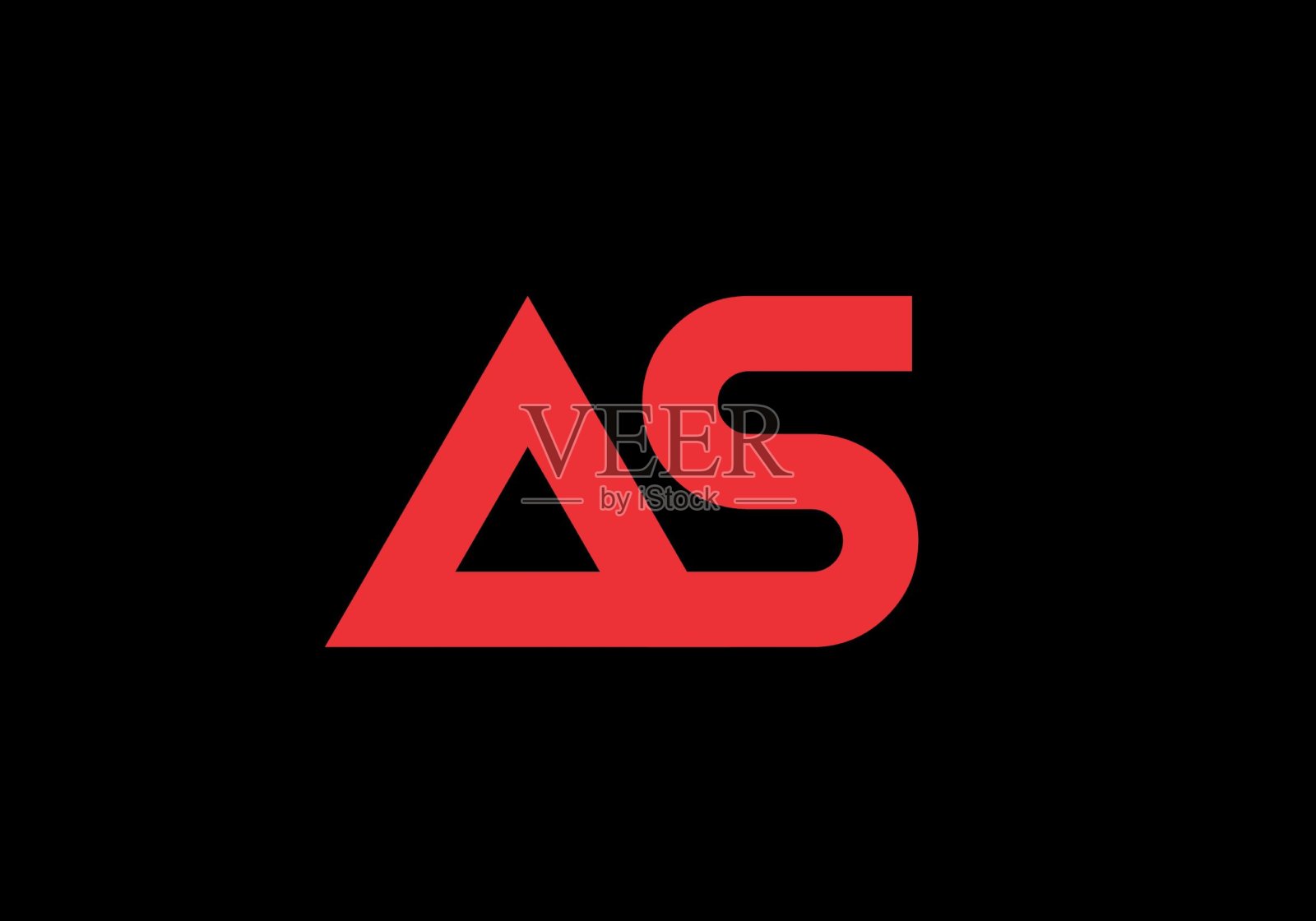 独特形状的AS首字母设计插画图片素材