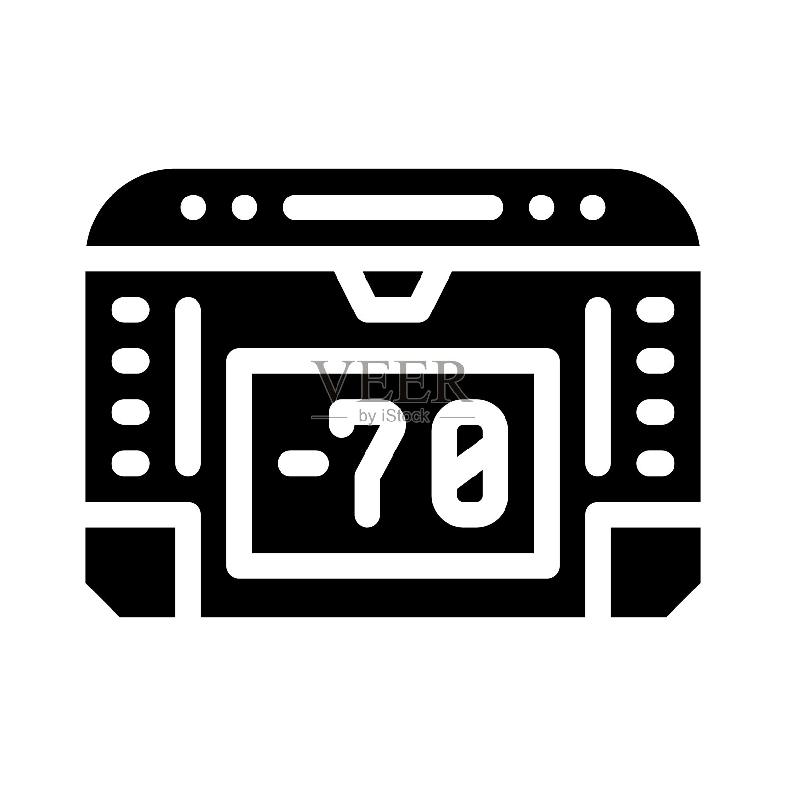 冰箱实验室专业设备字形图标矢量插图图标素材