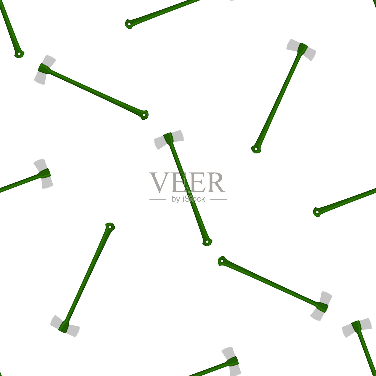 在主题图案钢轴与木柄插画图片素材