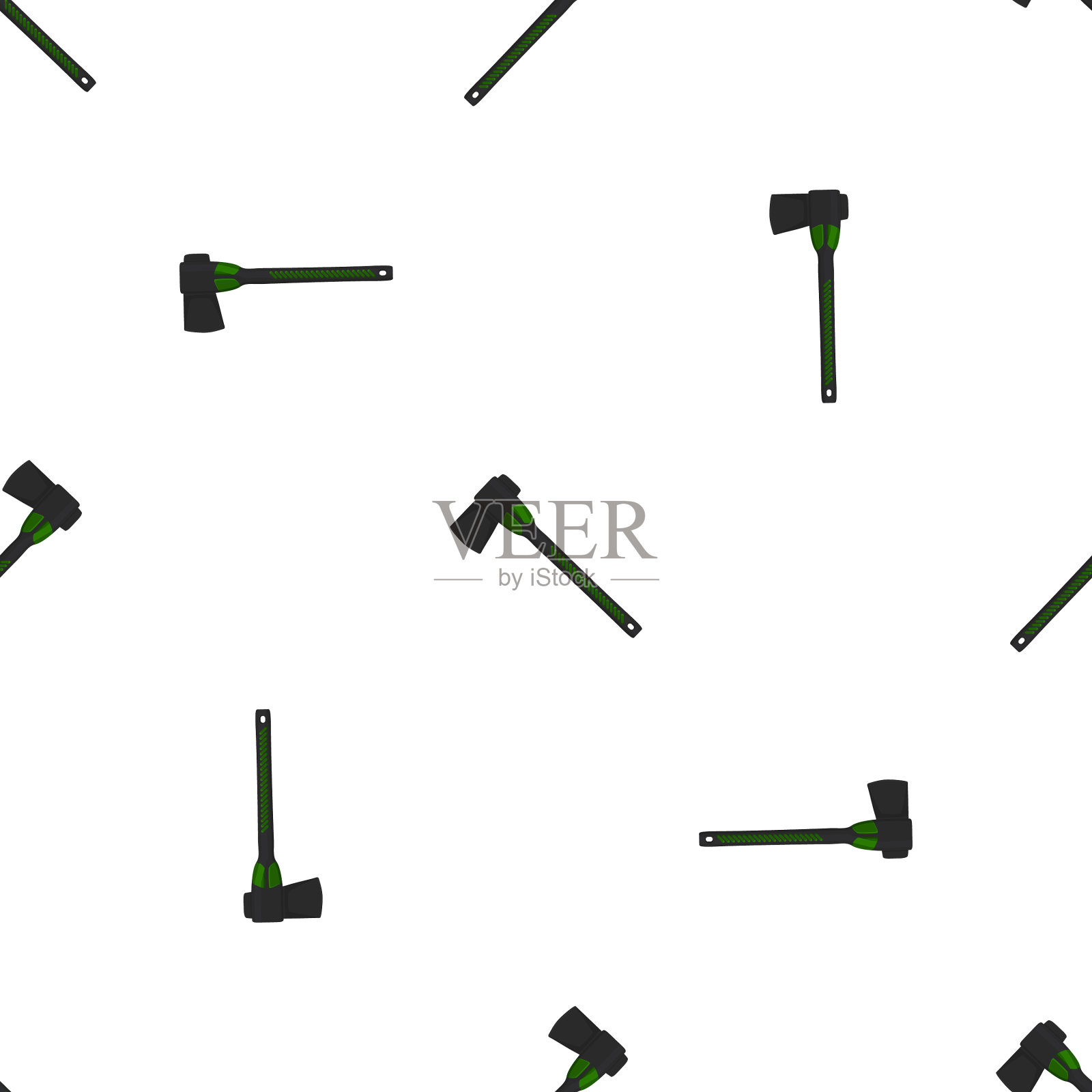 在主题图案钢轴与木柄插画图片素材