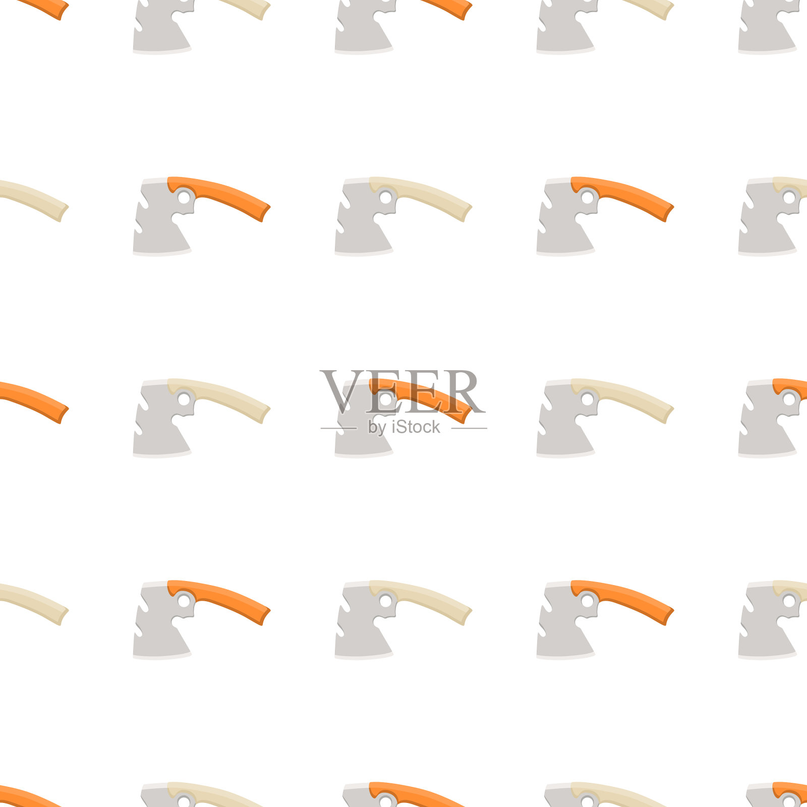 在主题图案钢轴与木柄插画图片素材