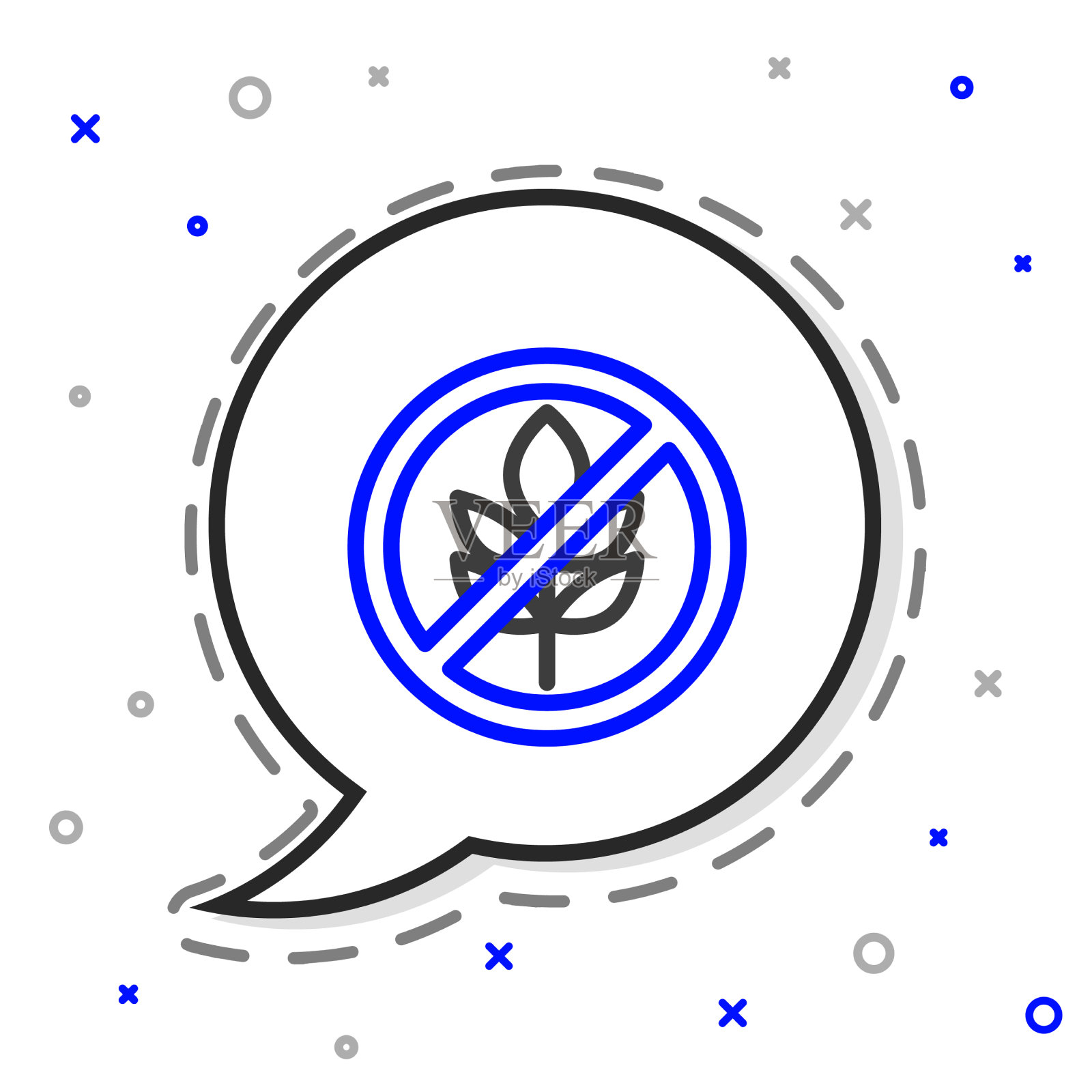 线无谷蛋白图标隔离在白色上插画图片素材