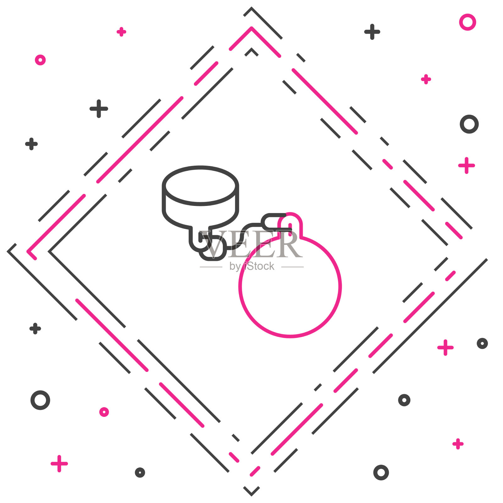 线球上链图标隔离上白色插画图片素材