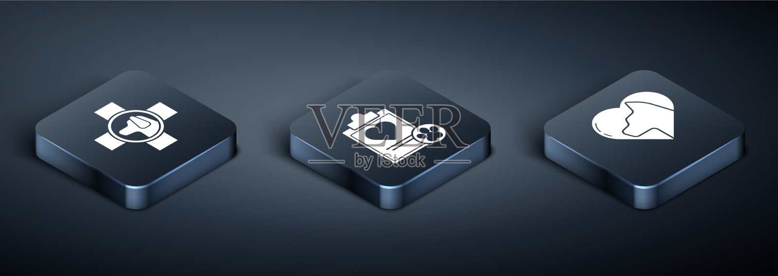 设置等距兽医诊所标志心脏图标素材