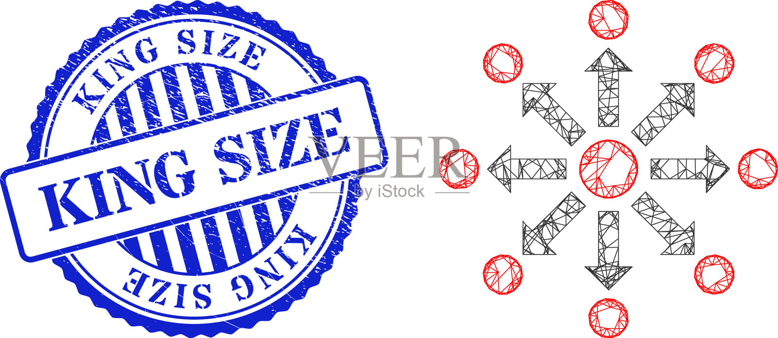 橡胶大王尺寸徽章和网膨胀网插画图片素材