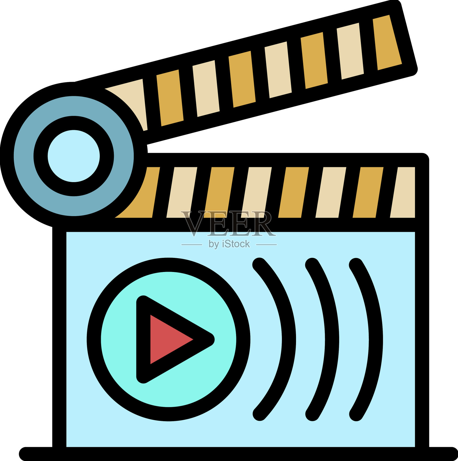 电影画板图标颜色轮廓插画图片素材