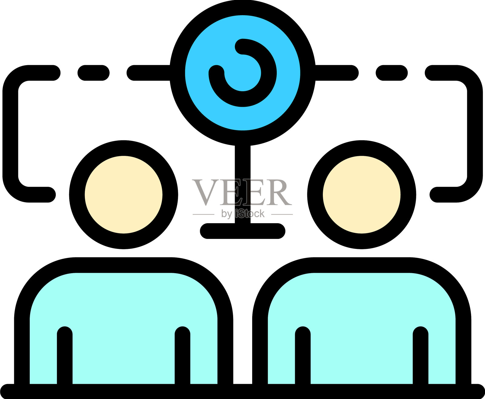 个人沟通图标颜色轮廓插画图片素材