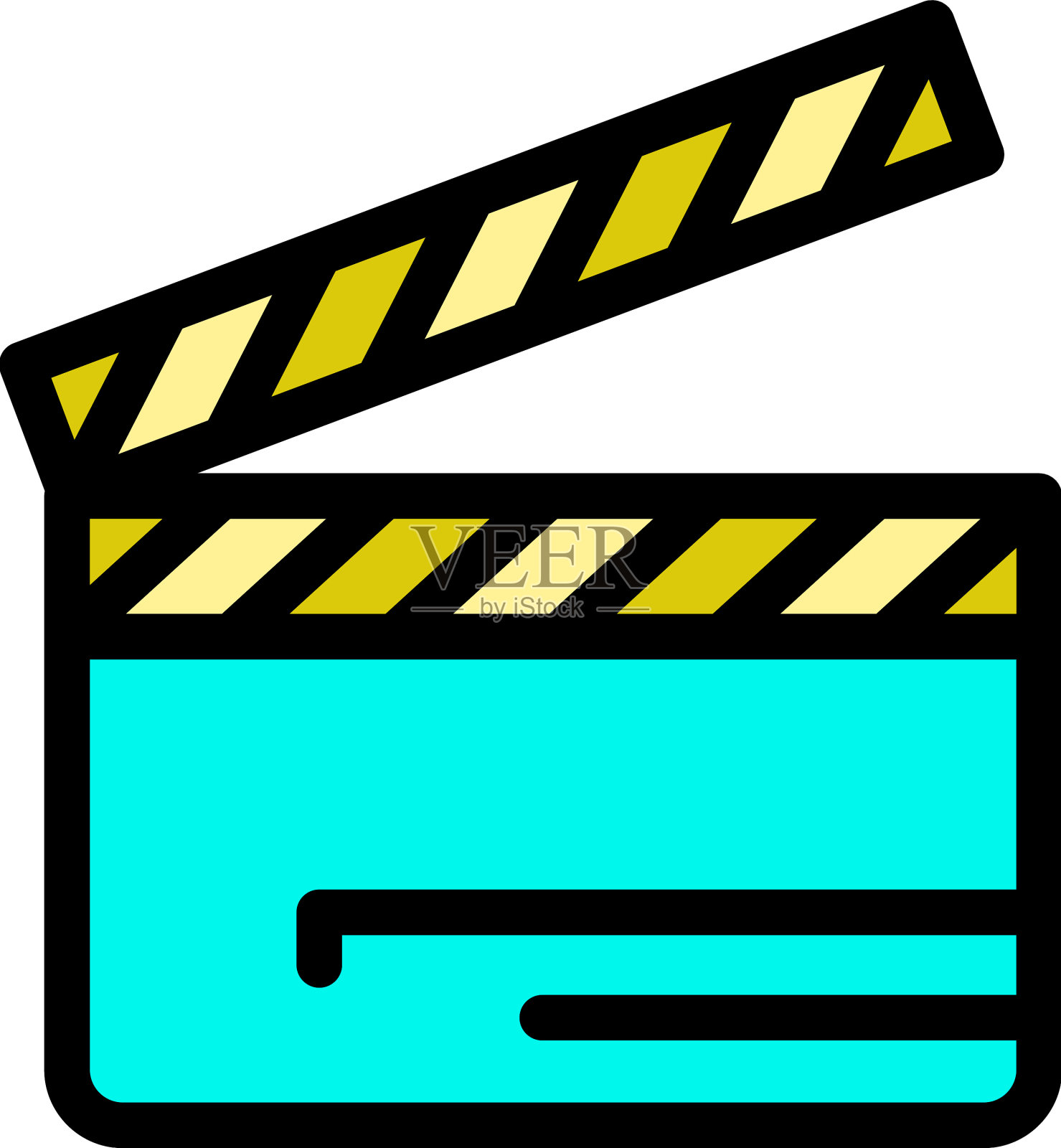 黑板拍板图标颜色轮廓插画图片素材