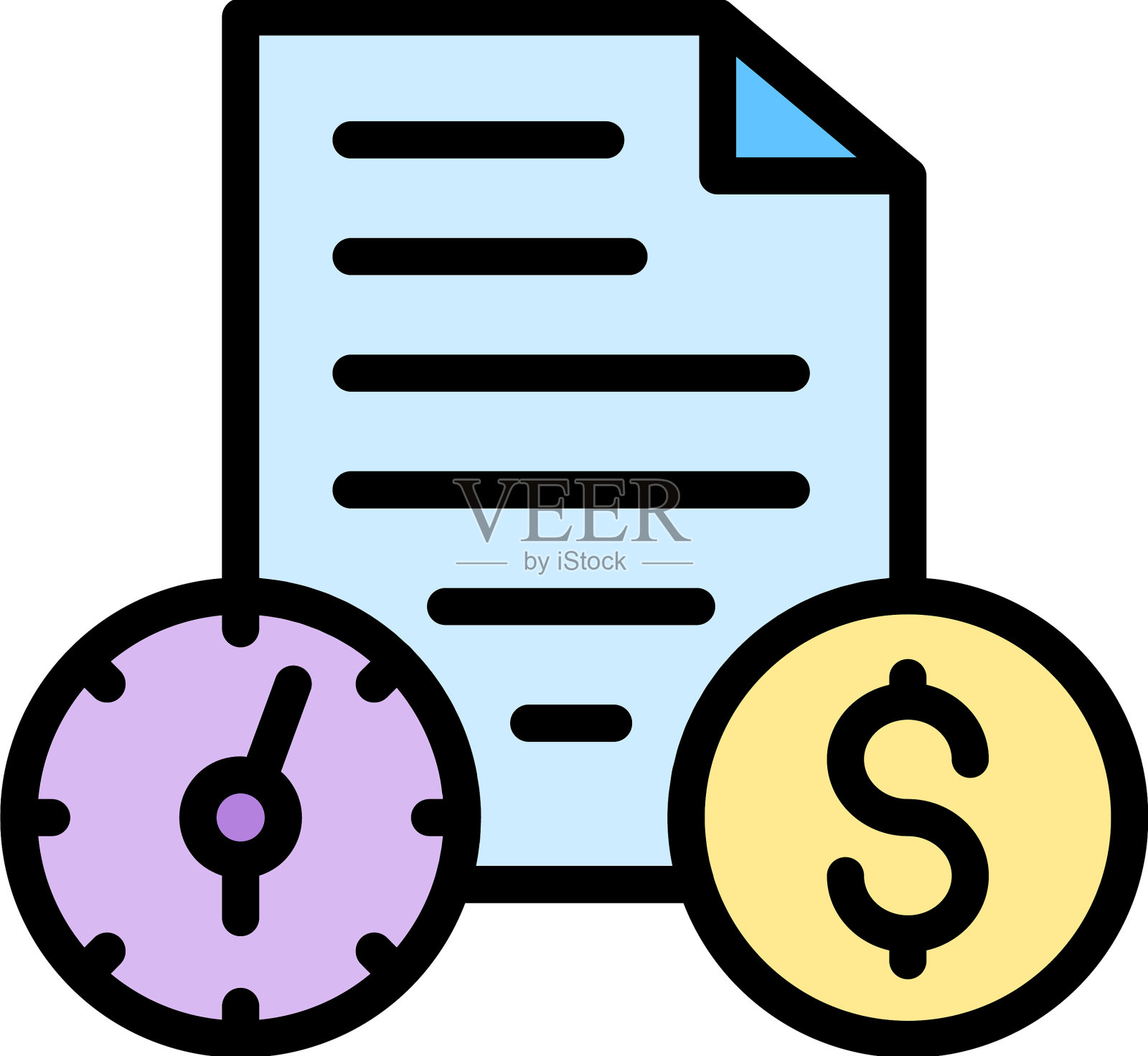 支付估计图标颜色轮廓插画图片素材