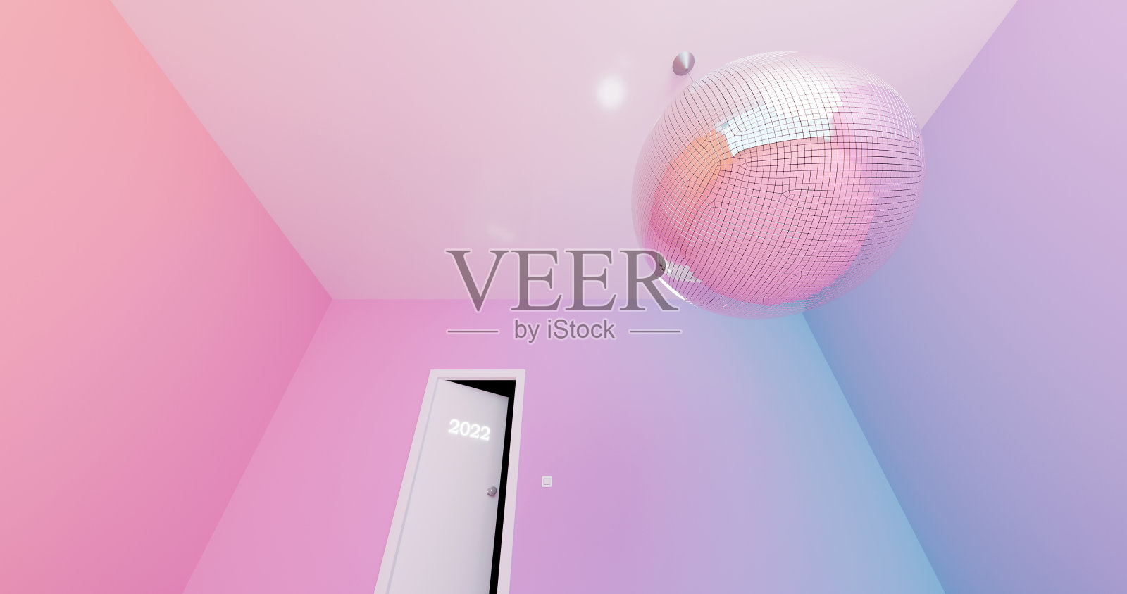 3d渲染，3d插图。房间号是2020。照片摄影图片