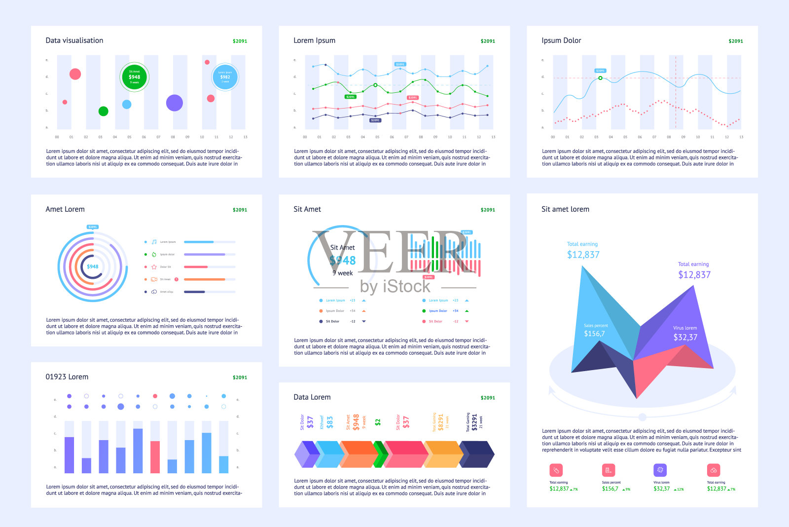 信息图表和统计元素插画图片素材