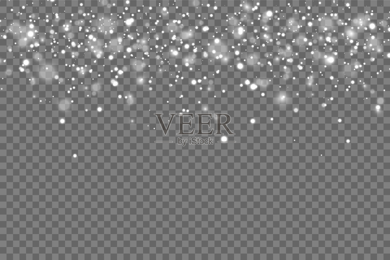 现实的雪花。在透明背景上隔离。矢量插图，eps 10。插画图片素材