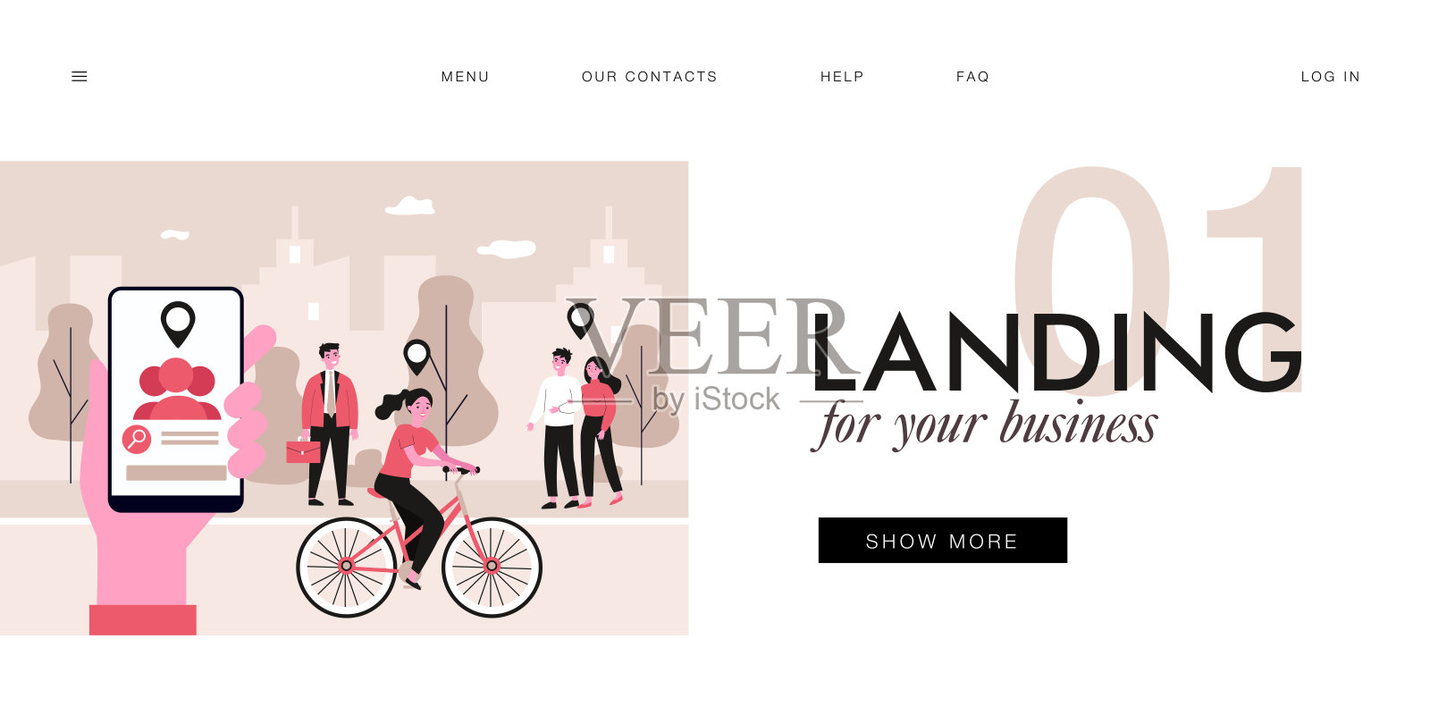 地理定位功能在现代小工具插画图片素材