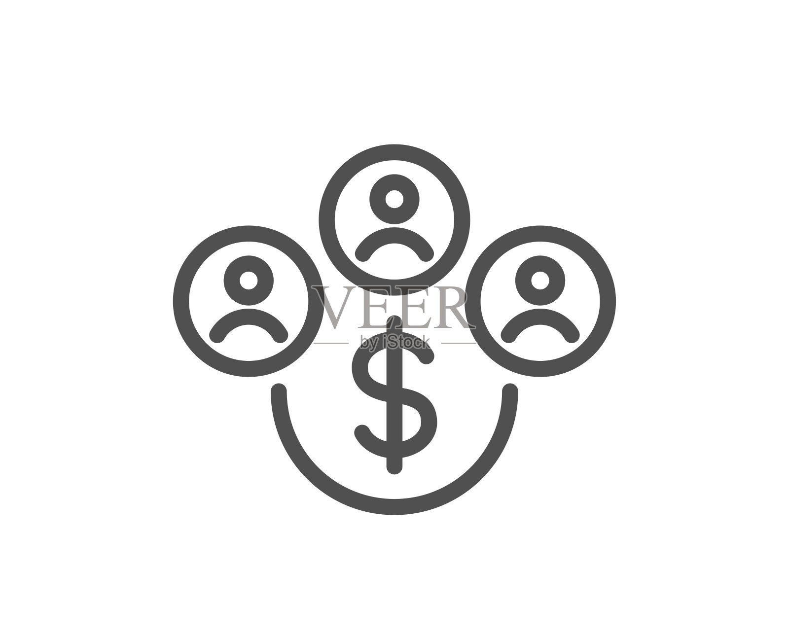 购买货币线图标。元钱的迹象。向量图标素材