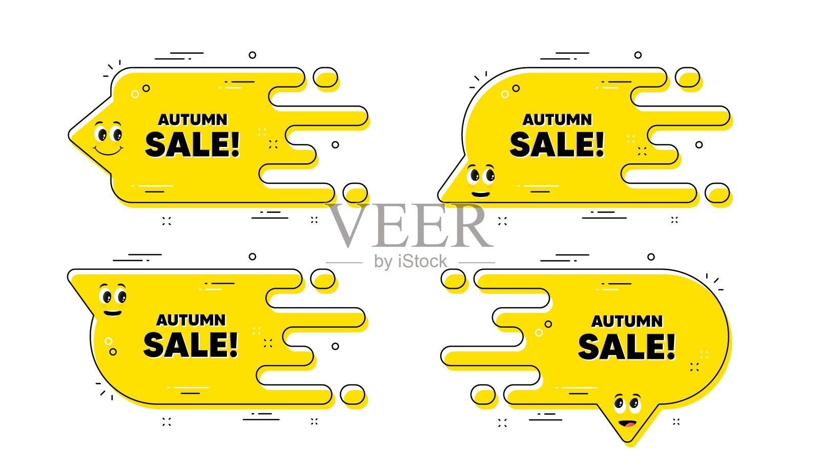 秋天出售文本。特价价格签。向量设计元素图片