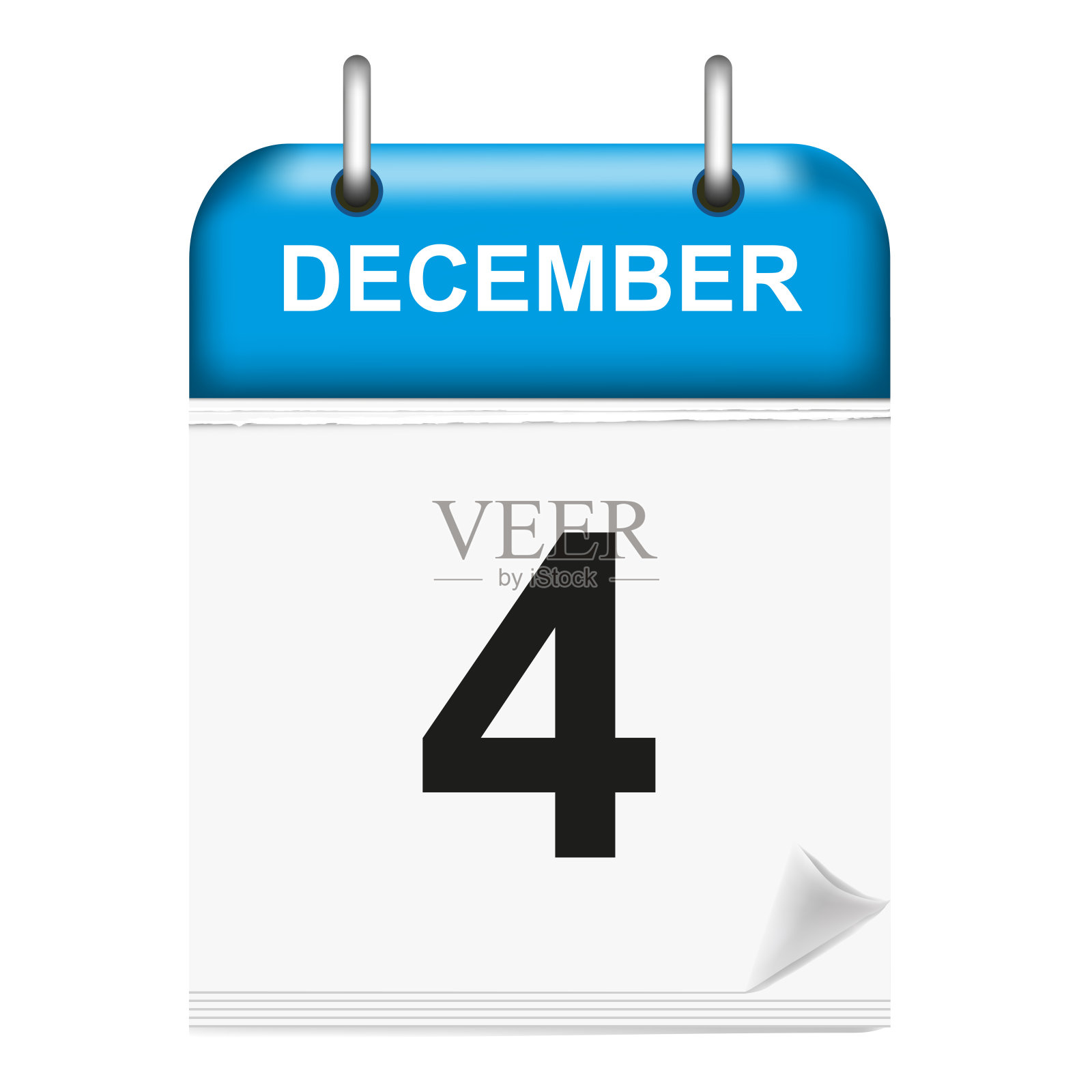 12月4日。日历图标。插画图片素材