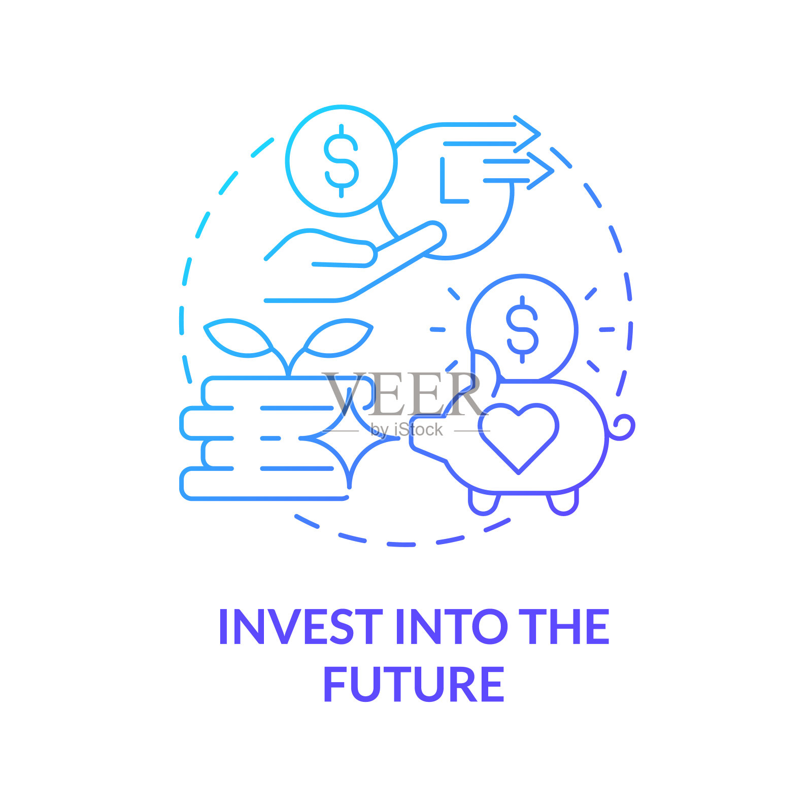 退休计划概念图标插画图片素材