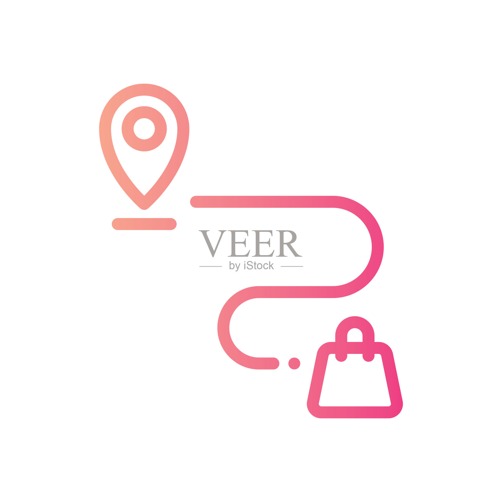 路线购物渐变图标插画图片素材