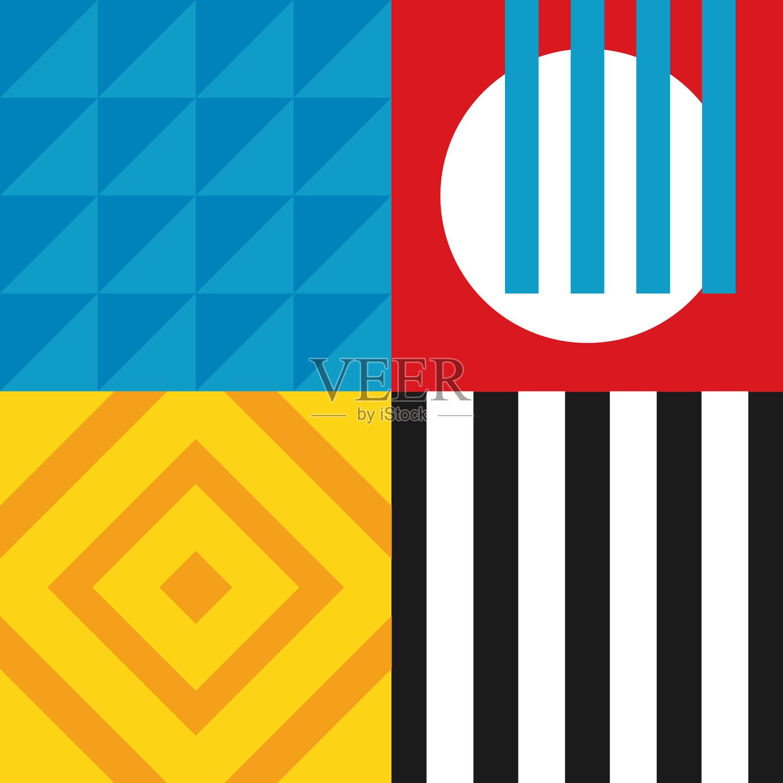 最小几何色彩图案插画图片素材