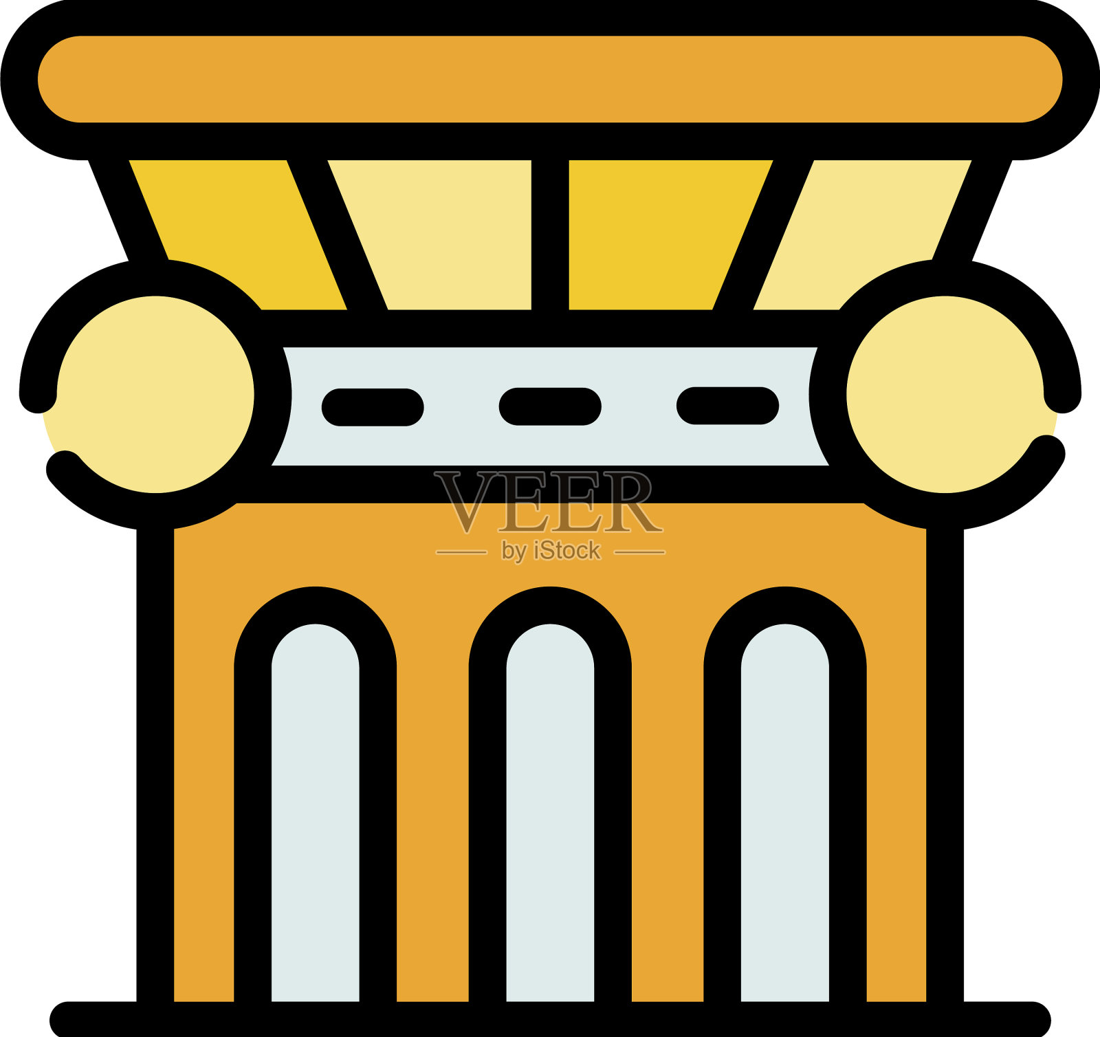 立法栏图标颜色大纲插画图片素材