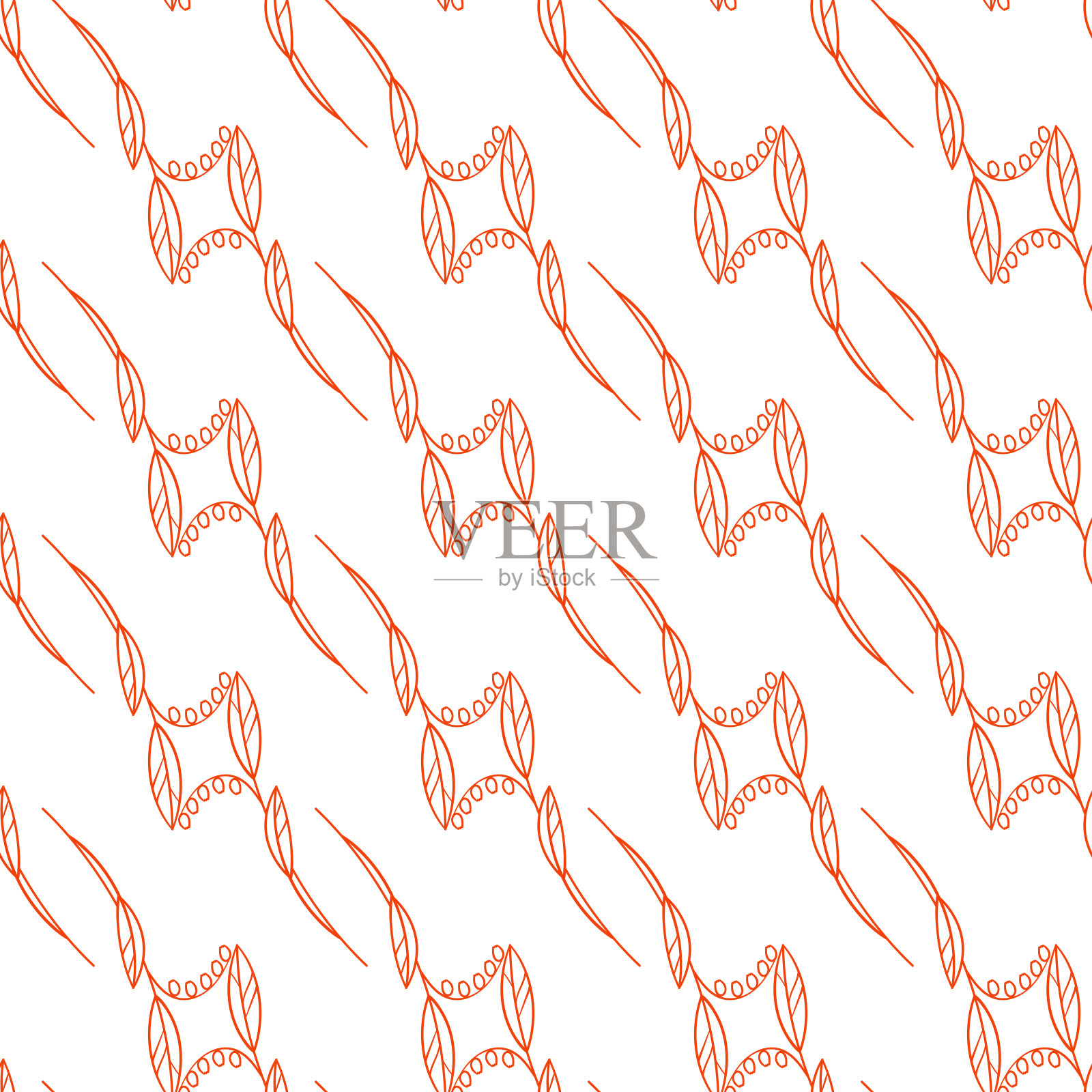 复古波西米亚无缝图案，花束装饰。可爱的矢量花卉设计。波希米亚花园的野花手绘风格。插画图片素材