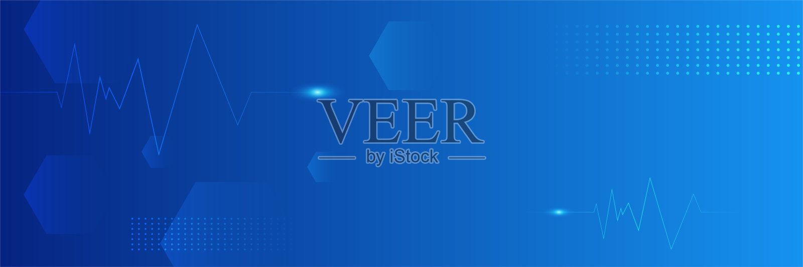 网站标题或横幅设计医疗六角图案。几何抽象背景与简单的六角形元素。医学、技术或科学设计。插画图片素材