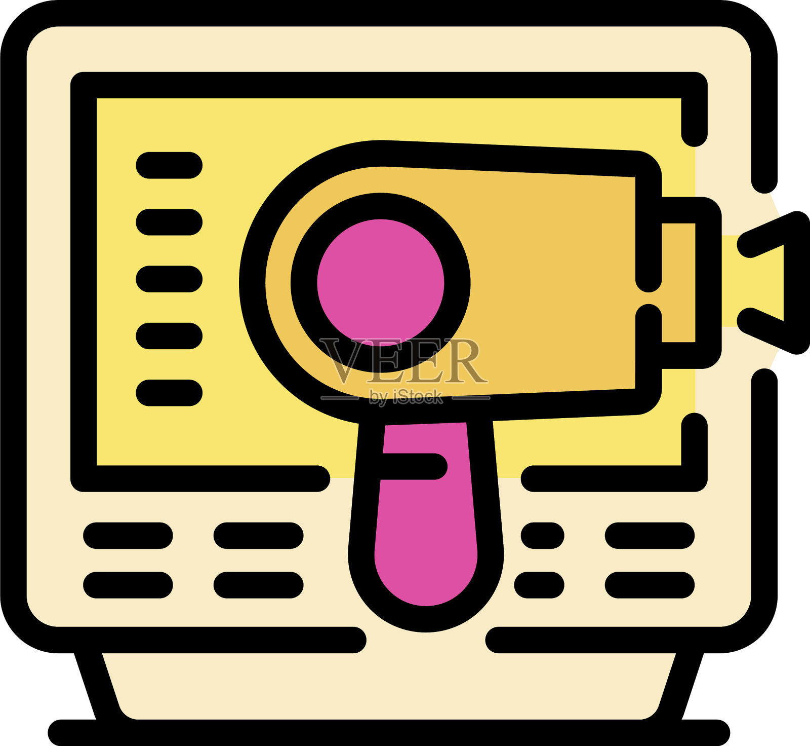 激光脱毛监视器图标颜色轮廓插画图片素材