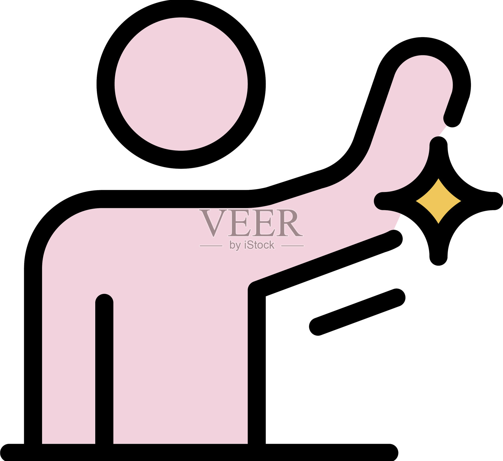 男人皮肤清晰的图标颜色轮廓插画图片素材