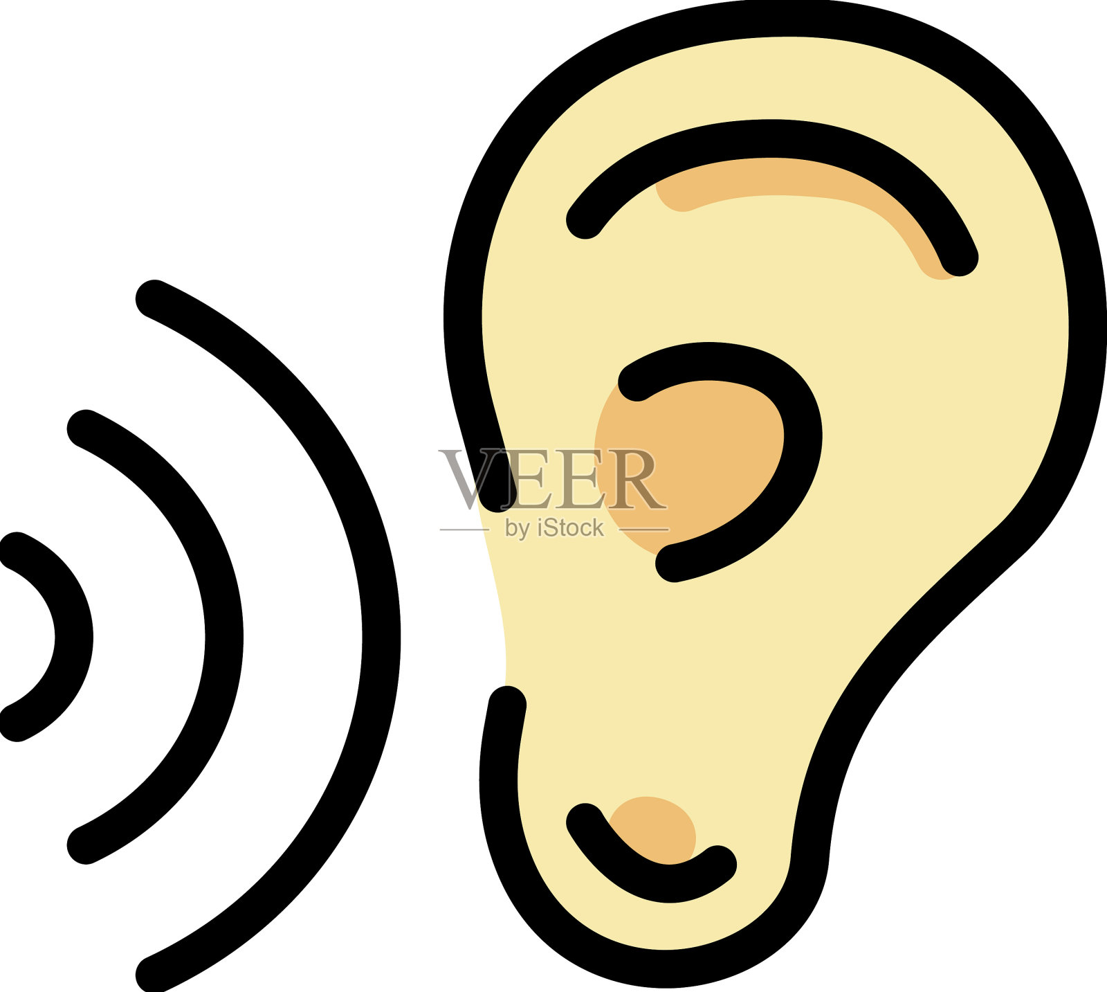 听翻译讲话图标颜色大纲插画图片素材