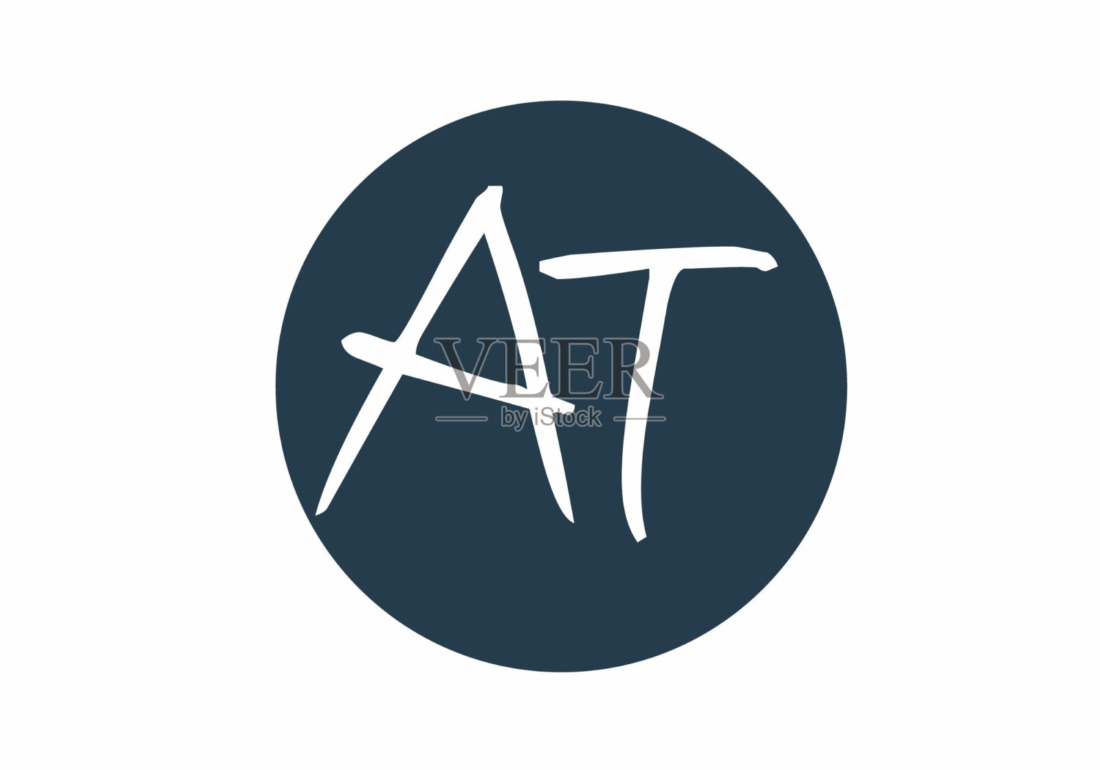 独特形状的AT首字母设计插画图片素材