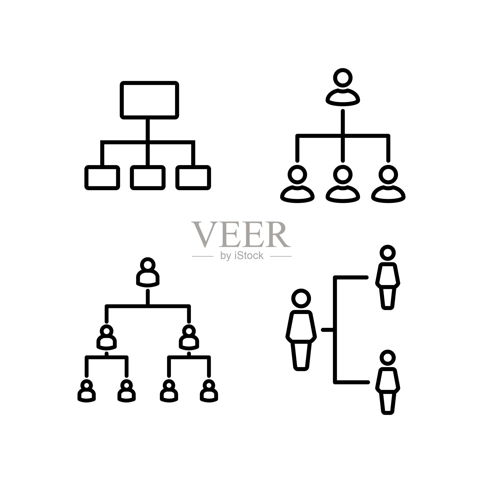 组织结构图标设计矢量模板插图符号和符号EPS 10在白色背景插画图片素材