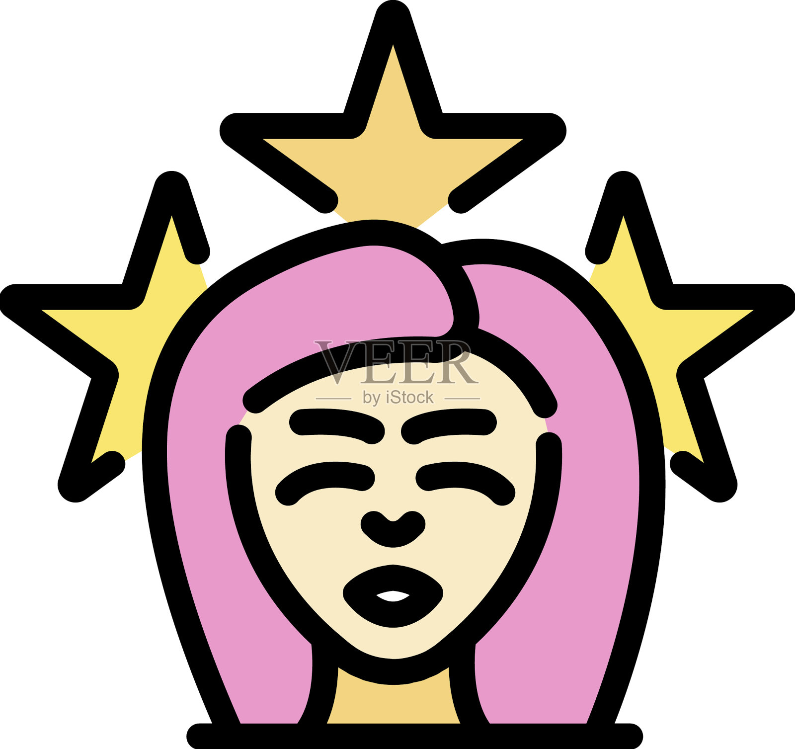 电视节目主持人图标彩色大纲插画图片素材