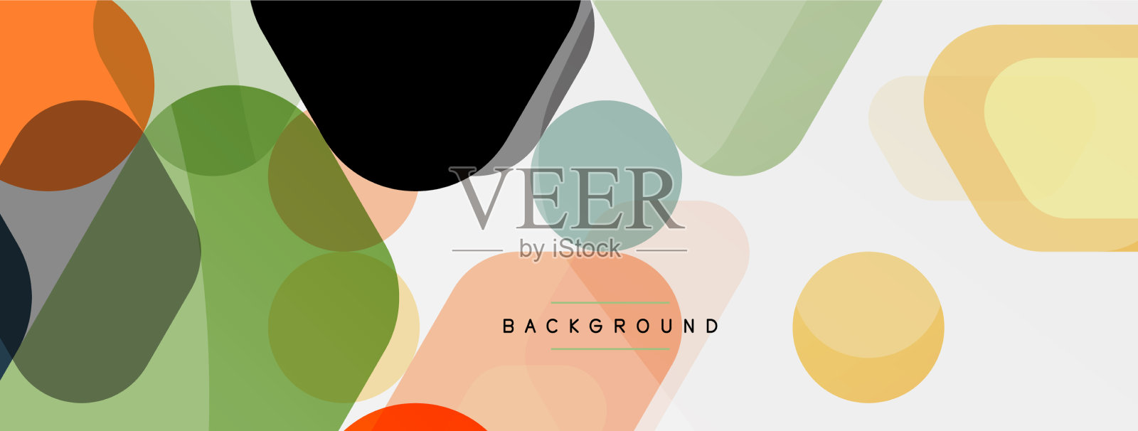 彩色气泡和圆形几何形状插画图片素材