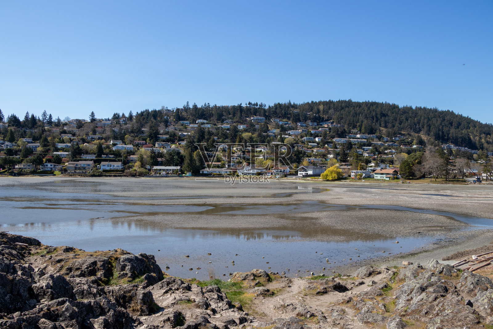 温哥华岛海岸的房子照片摄影图片