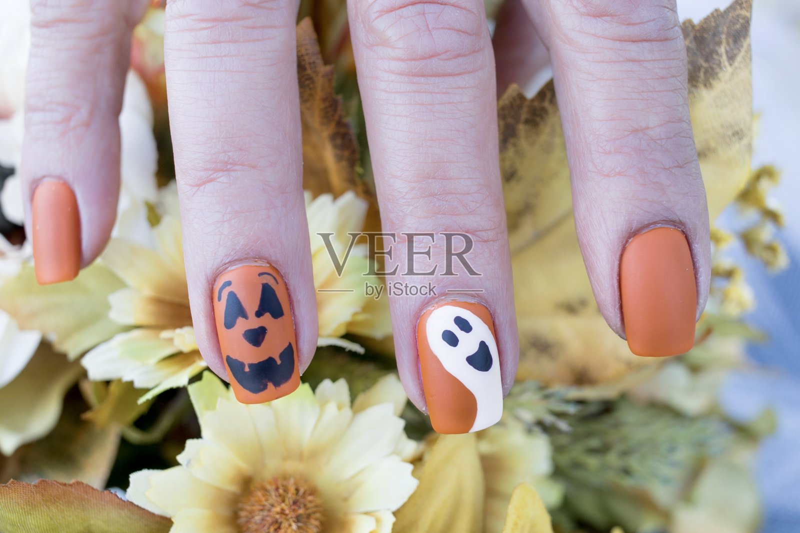 万圣节鬼指甲艺术设计照片摄影图片