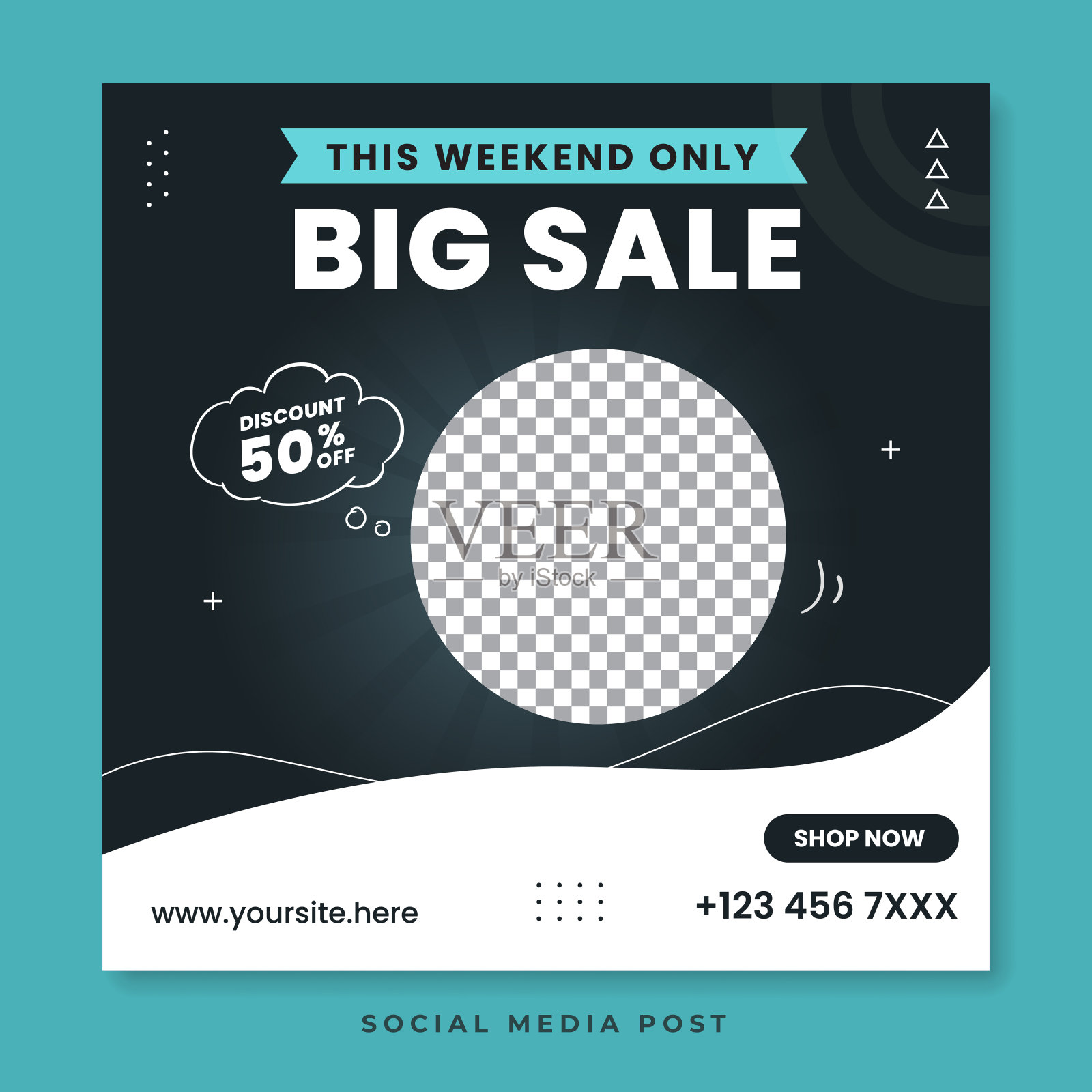 大促销横幅社交媒体张贴模板插画图片素材