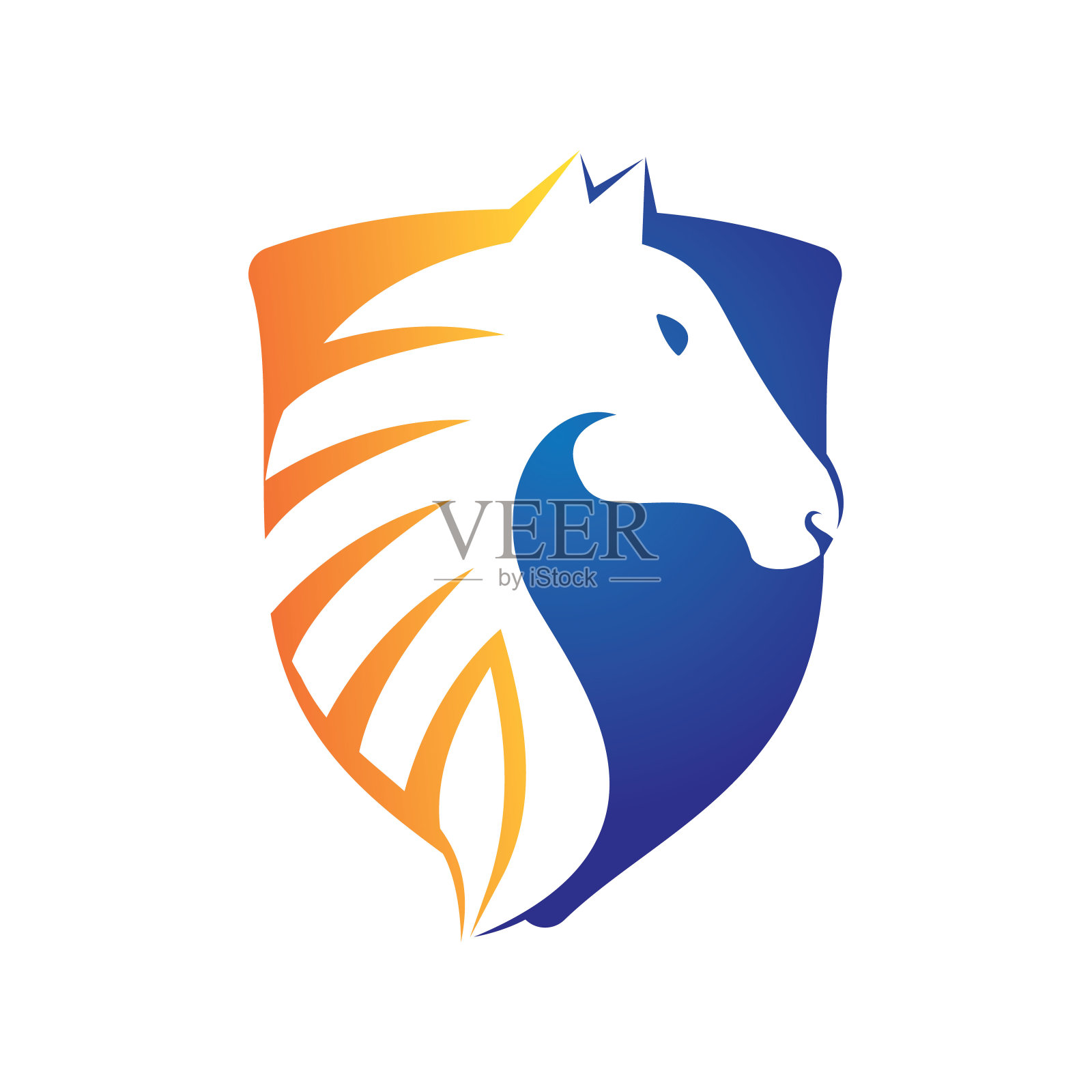 马标志设计。为公司农场赛跑的时尚的图形模板设计。插画图片素材