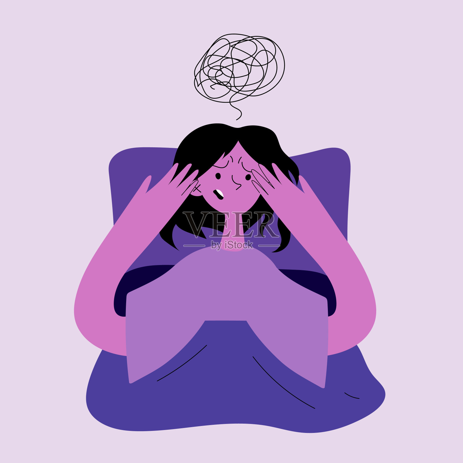 失眠插画图片素材