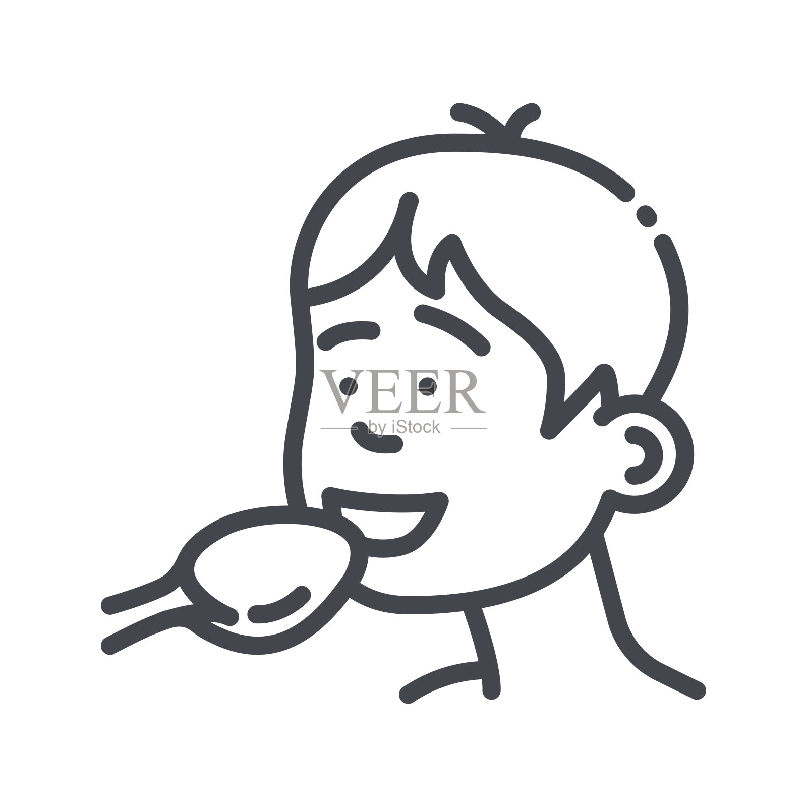 儿童进食标志被隔离在透明背景上插画图片素材