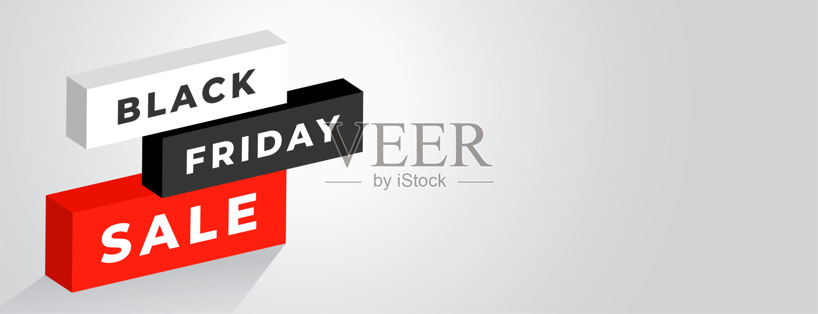 3d块风格黑色星期五销售横幅设计元素图片