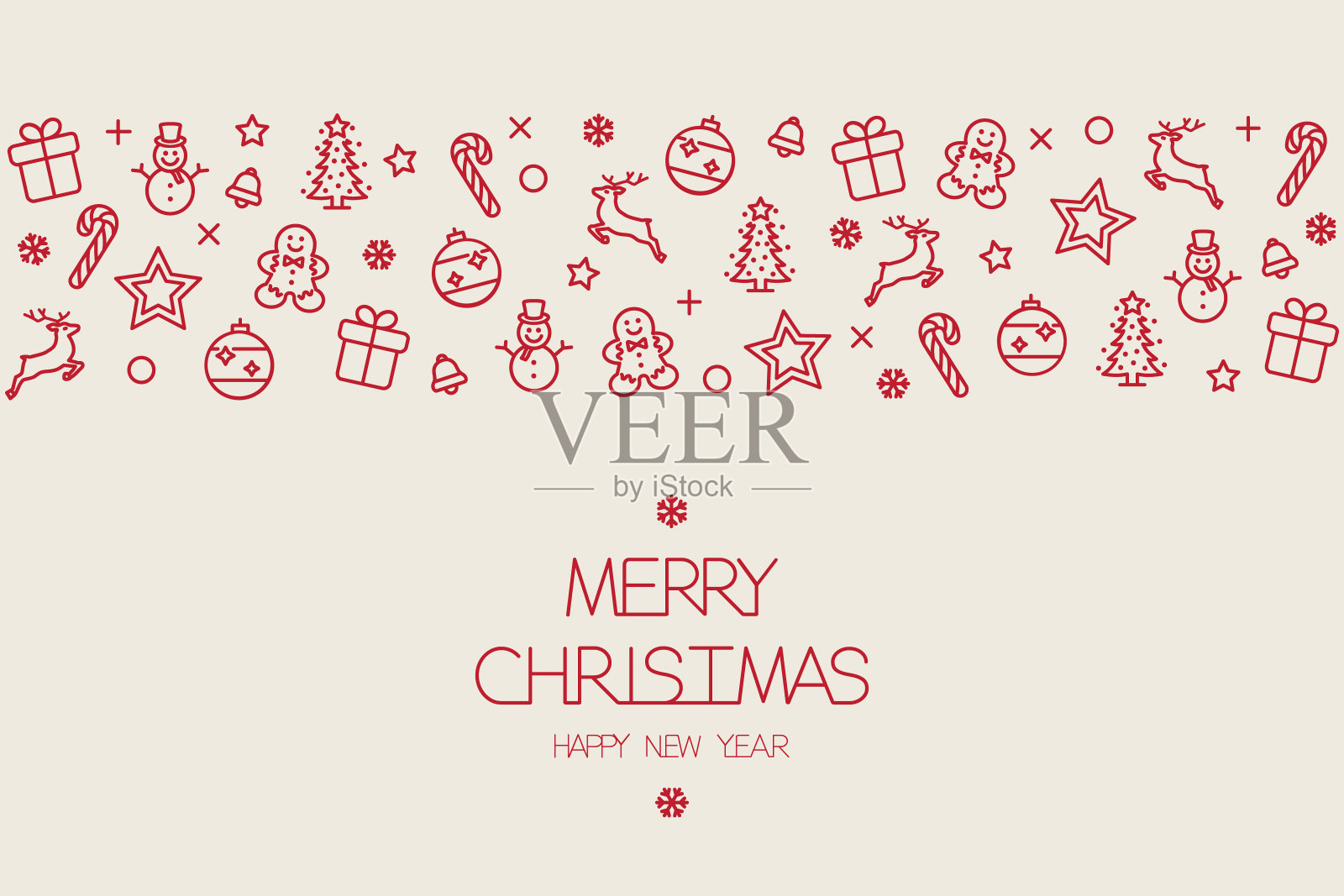 向量插图的圣诞快乐和新年快乐。海报设计。设计模板素材