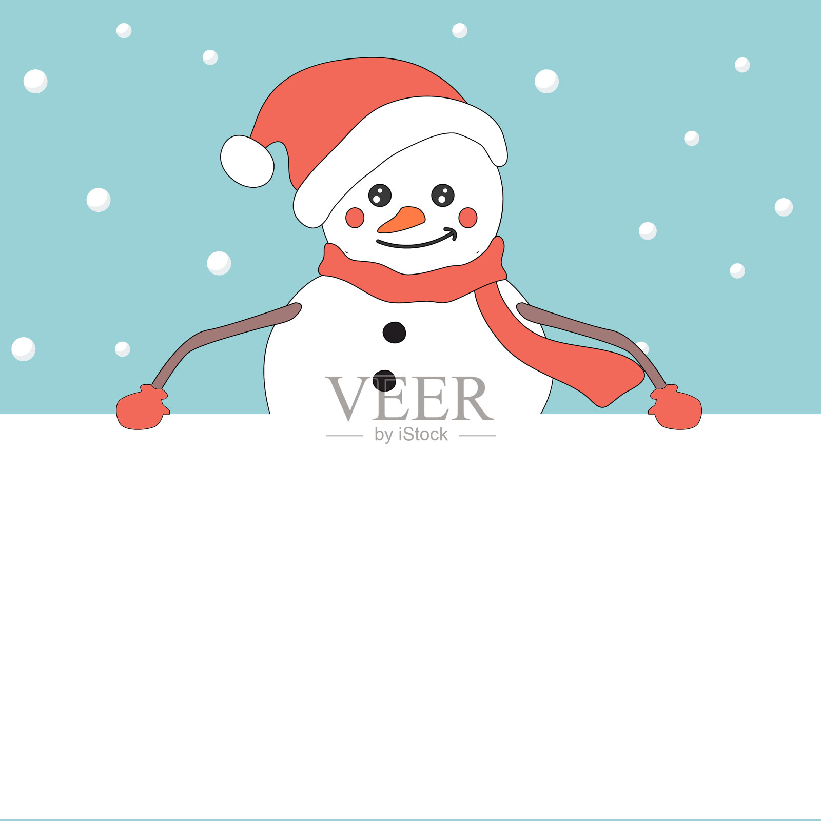 来自温柔雪人的圣诞节邀请卡设计元素图片