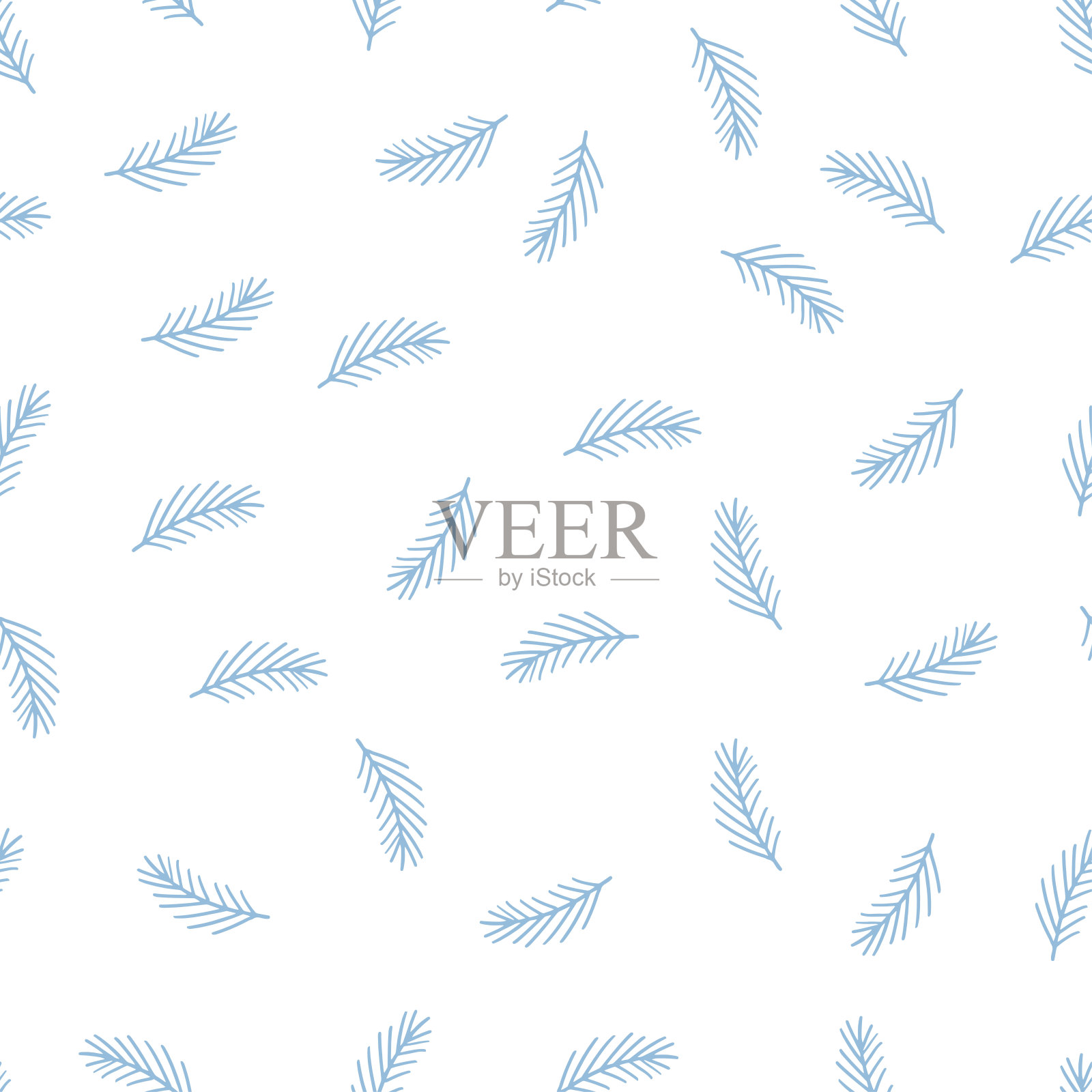 圣诞节无缝模式与云杉树枝在白色背景为墙纸，纺织品，纸张，织物，网页。圣诞节的设计。复古风格。插画图片素材