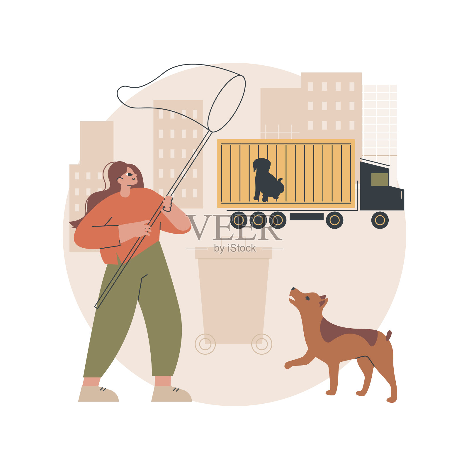 动物管理服务抽象概念矢量插图。插画图片素材