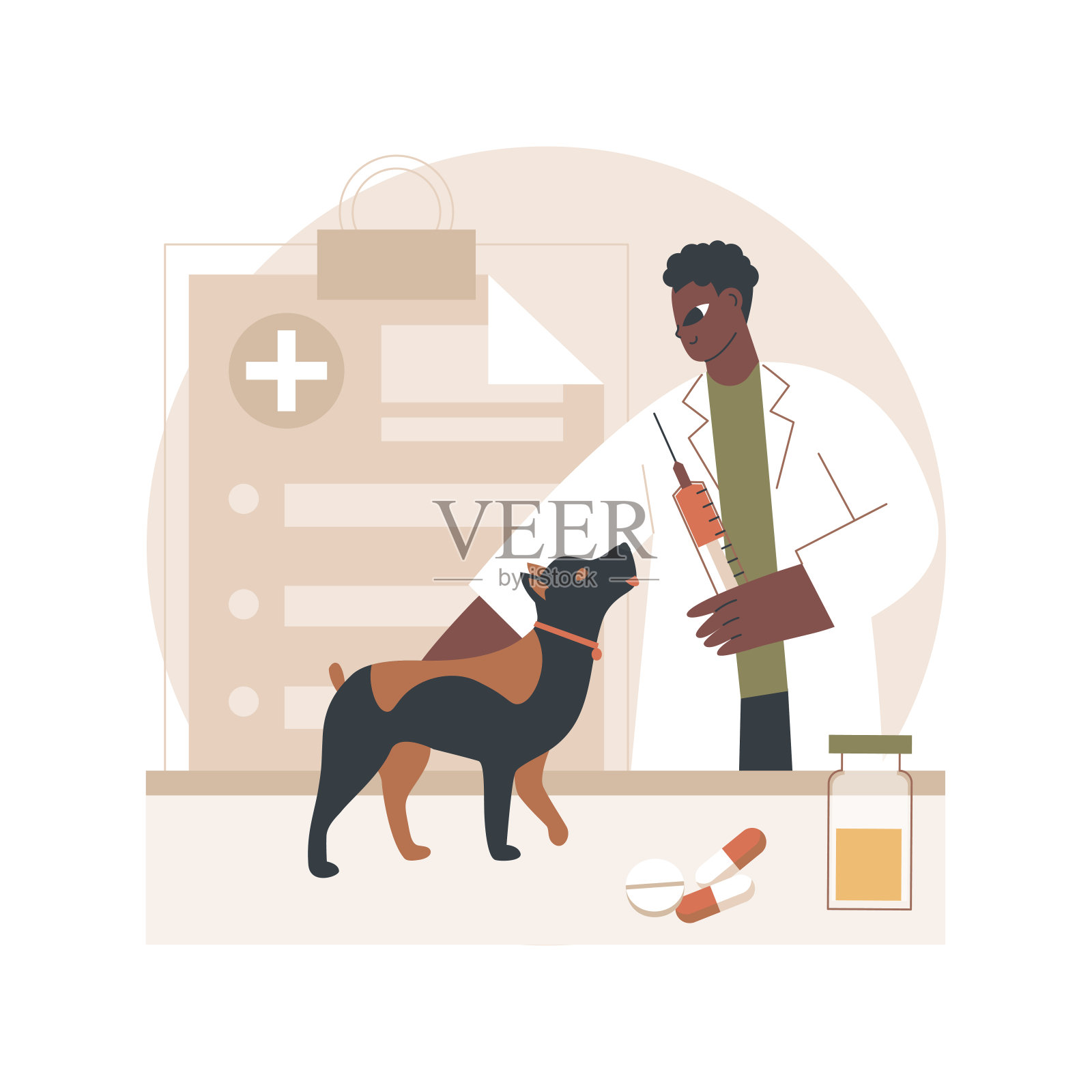 兽医诊所抽象概念矢量插图。插画图片素材