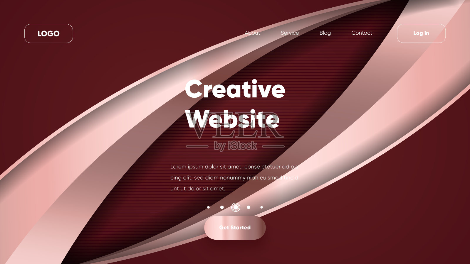 网站登陆页面模板设计。现代未来主义的网站背景设计插画图片素材