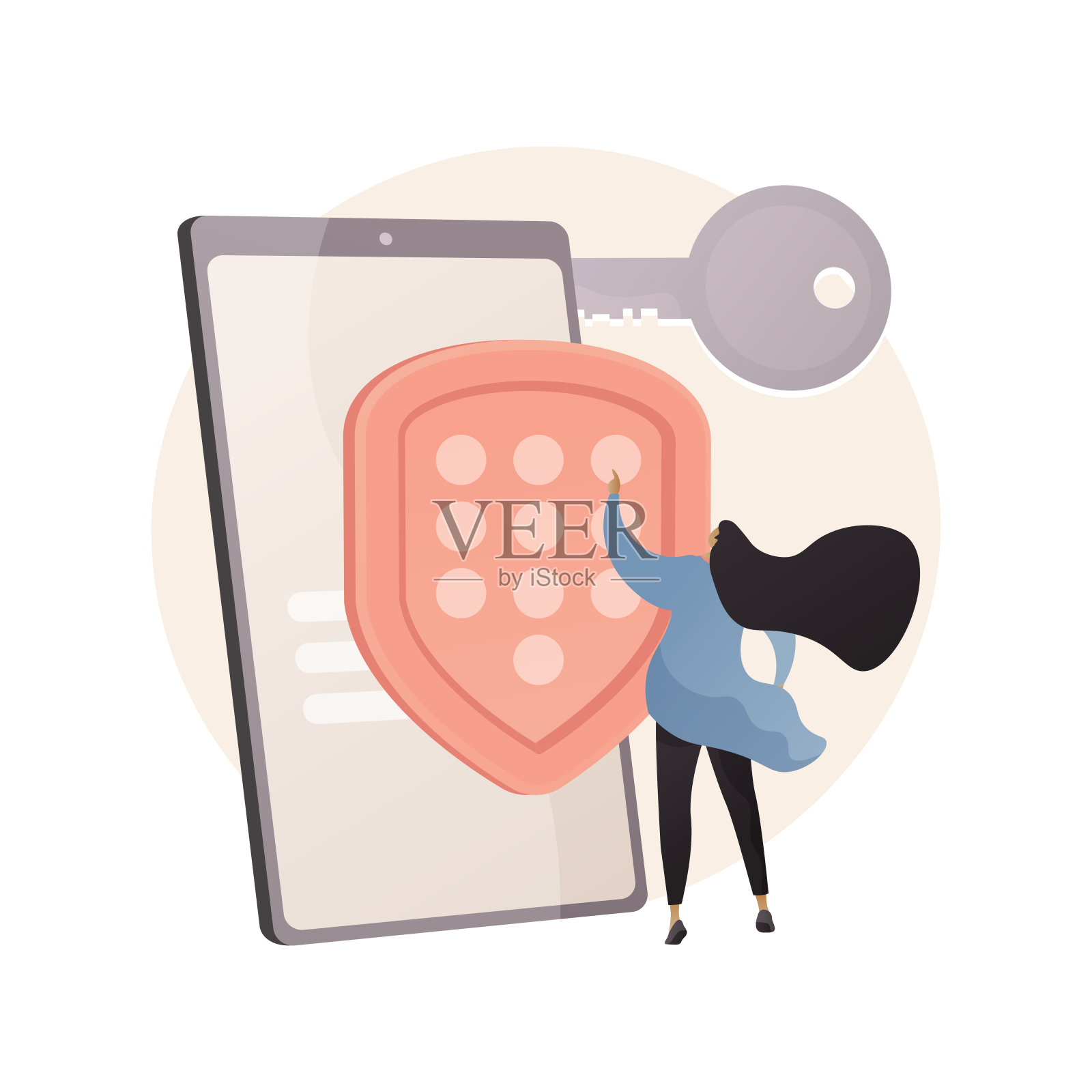 安全网络流量抽象概念矢量插图。插画图片素材