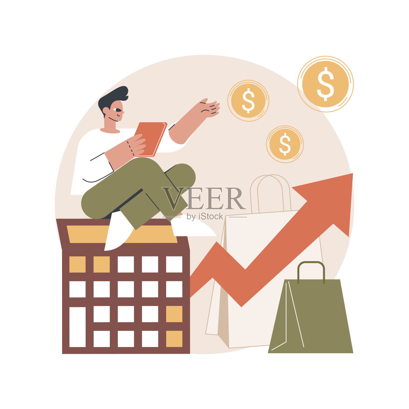 销售预测抽象概念向量插图。插画图片素材